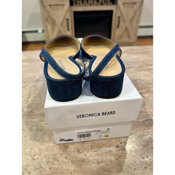 NEW Veronica Beard Cecile Denim Cap-Toe Slingback size 7 - Picture 8 of 8
